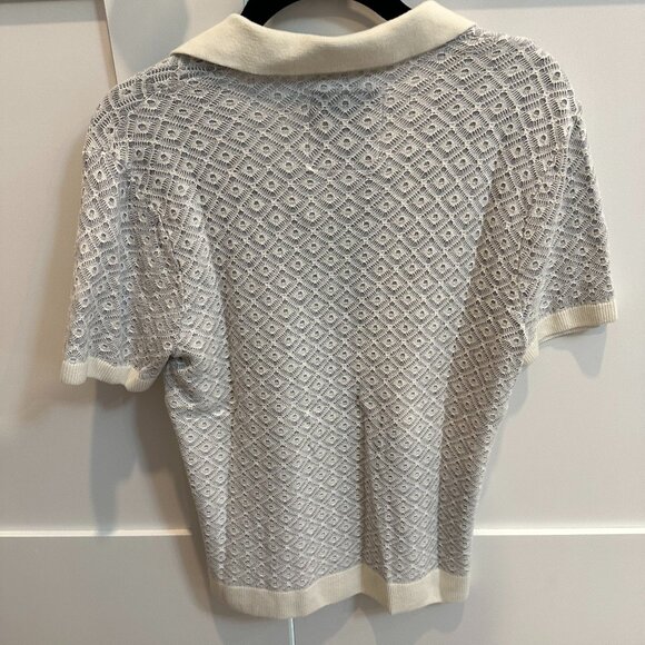 Hollister Textured Knit Polo Top – Cream, Size XS - Picture 2 of 2